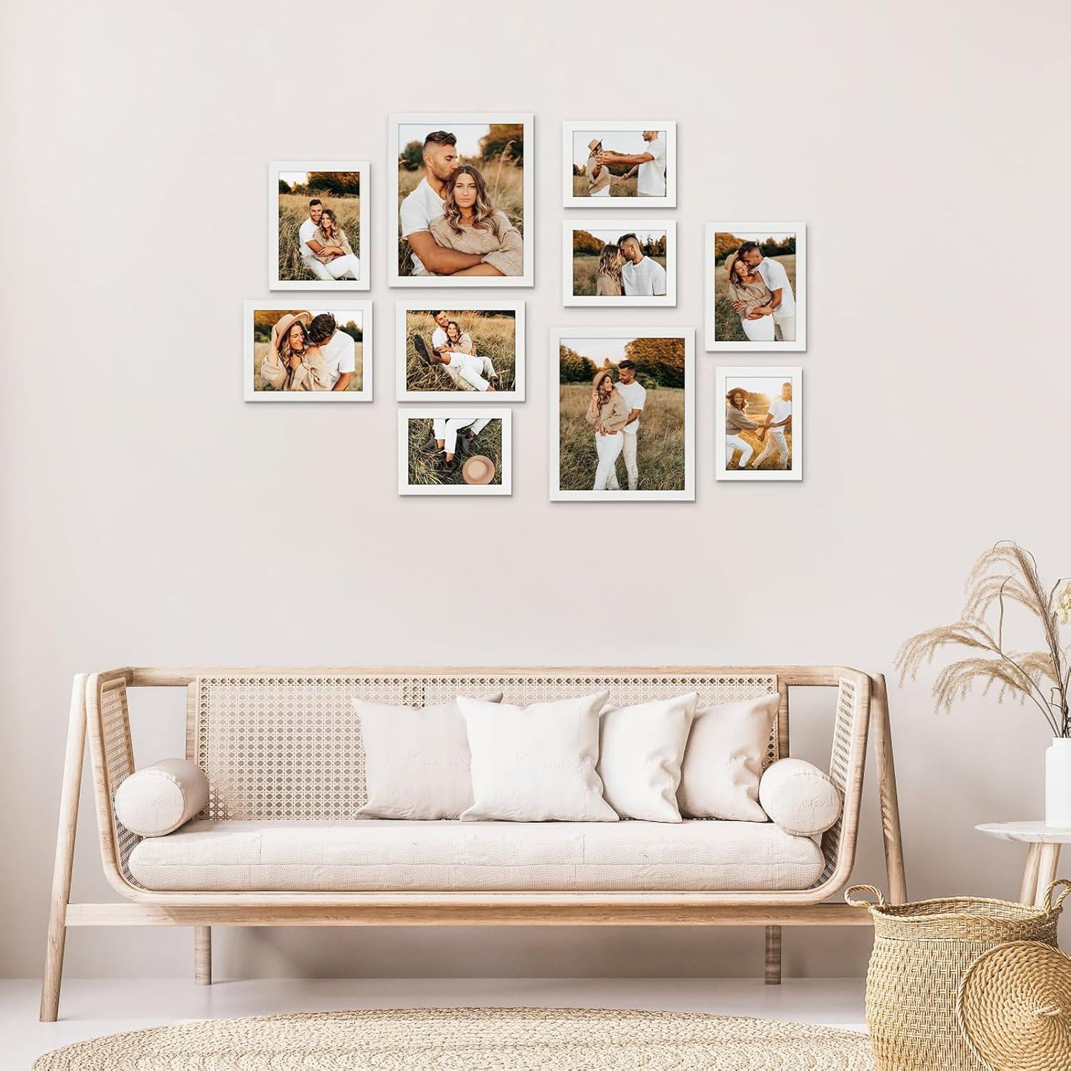 Giftgarden 10er Weiß Bilderrahmen Set Multi Größen Collage 10x15 13x18 20x25 Moderne Fotorahmen