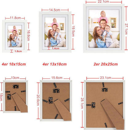 Giftgarden Weiß Bilderrahmen Set 10er Collage 10x15 13x18