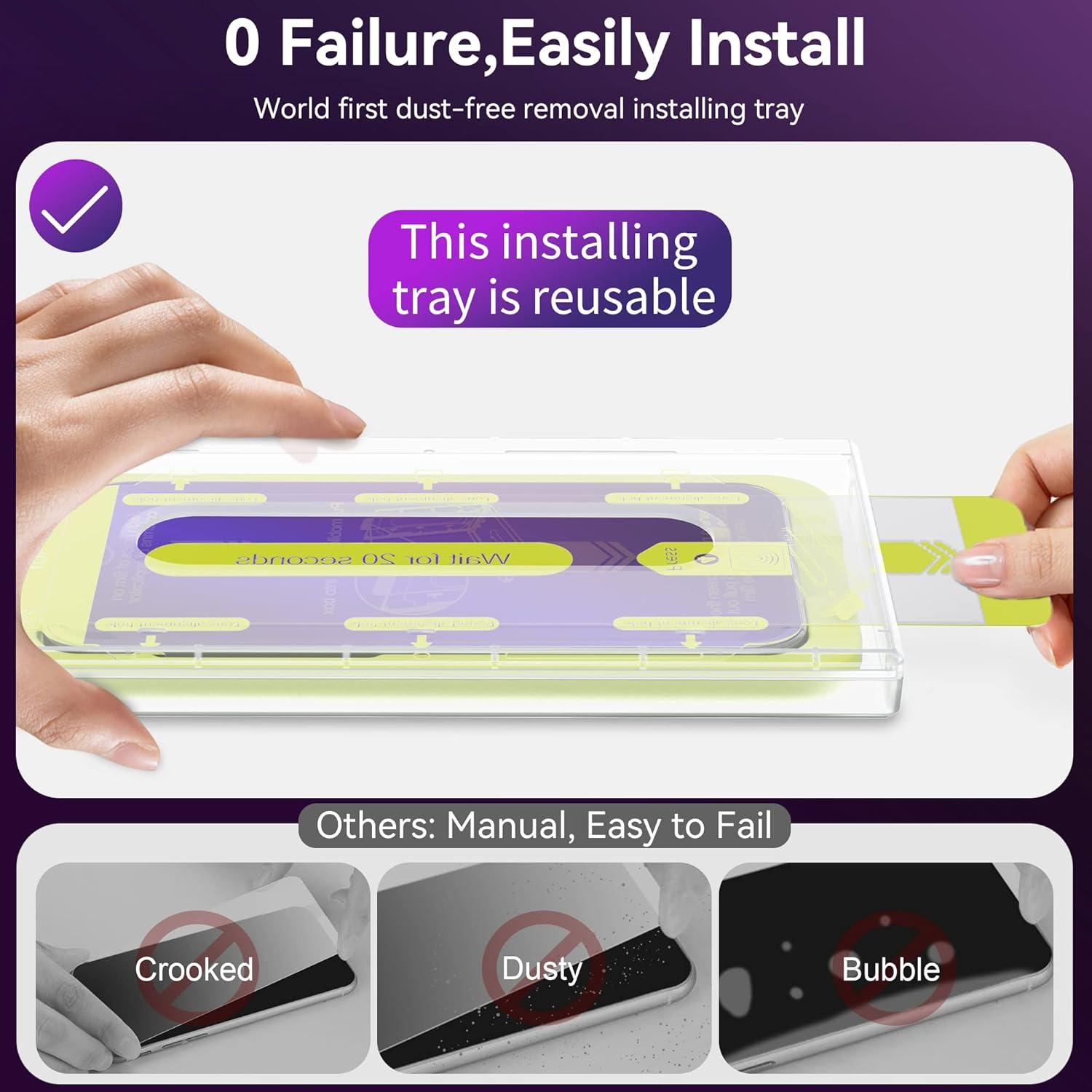WSKEN iPhone 14 Pro Sichtschutz Panzerfolie Anti Blaulicht 2 Stück