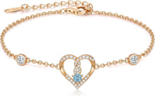 Infinity Herz Armband 925 Silber Geburtsstein Schmuck Frauen Geschenk