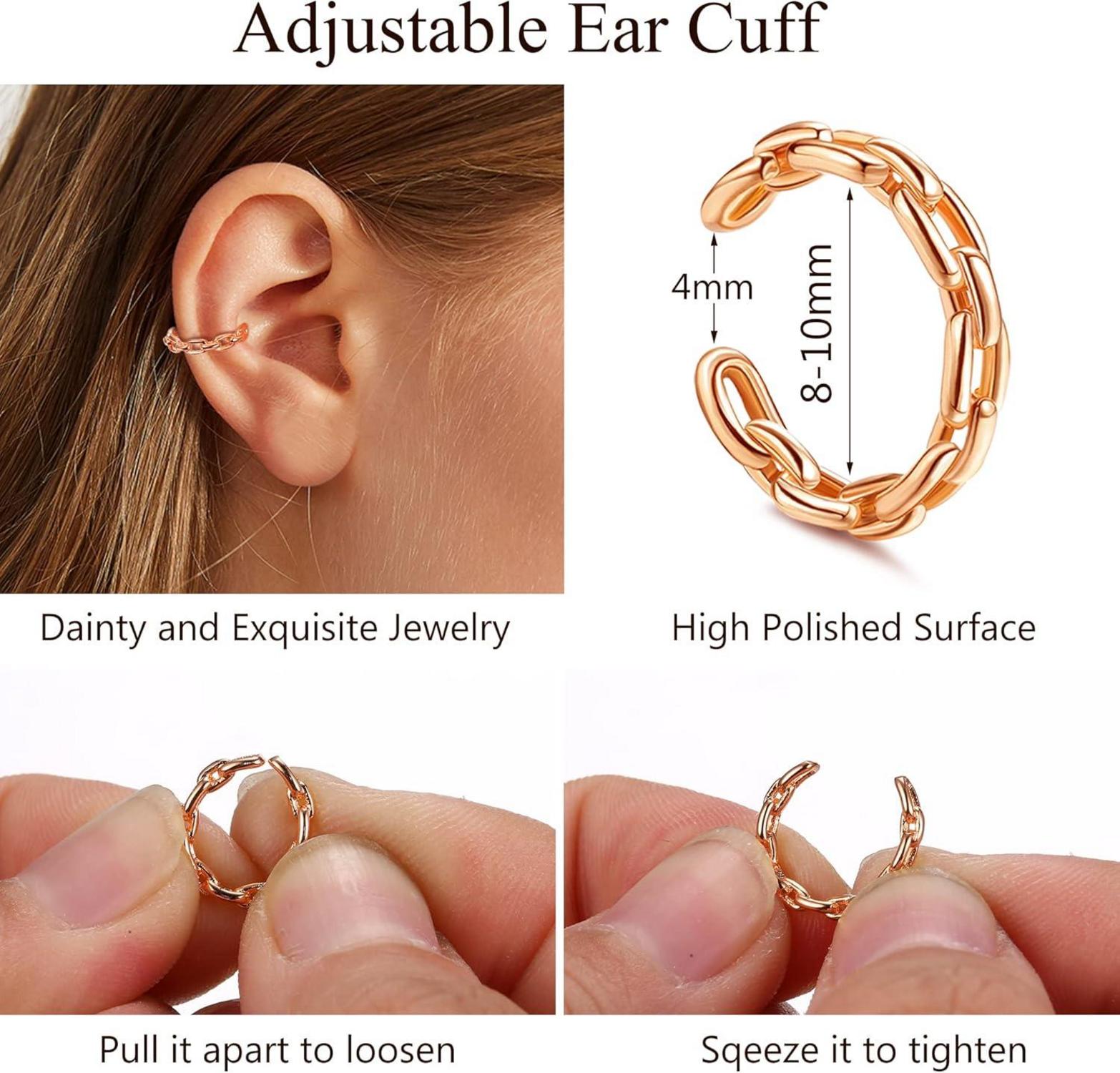 22Pcs Damen Ear Cuff Set Einstellbar Ohrclips Ohrringe