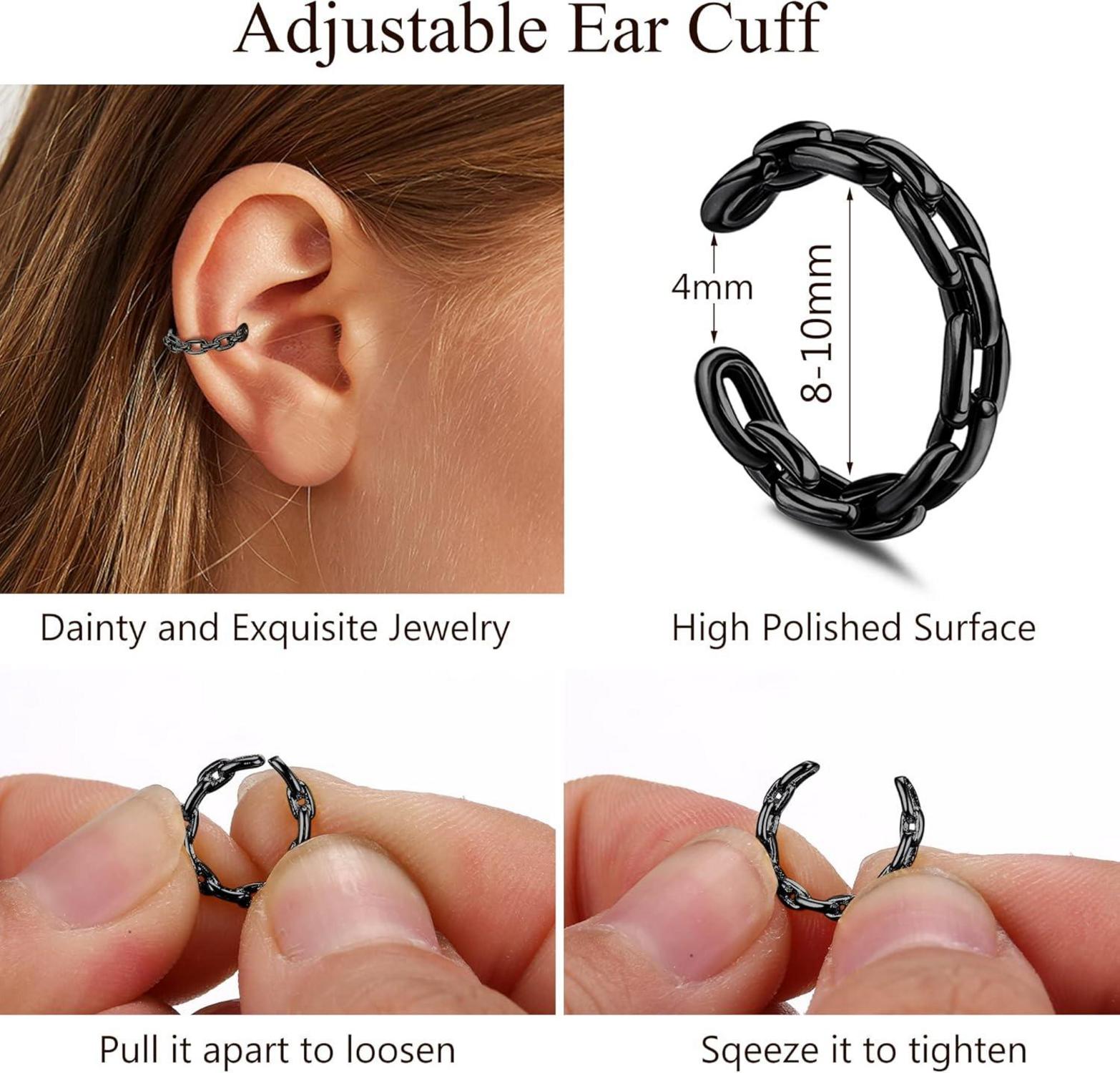 22Pcs Ear Cuff Set Damen Einstellbar Ohrringe Ohrclips Ohne
