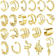22-teiliges Einstellbares Ear Cuff Set Ohne Ohrlöcher