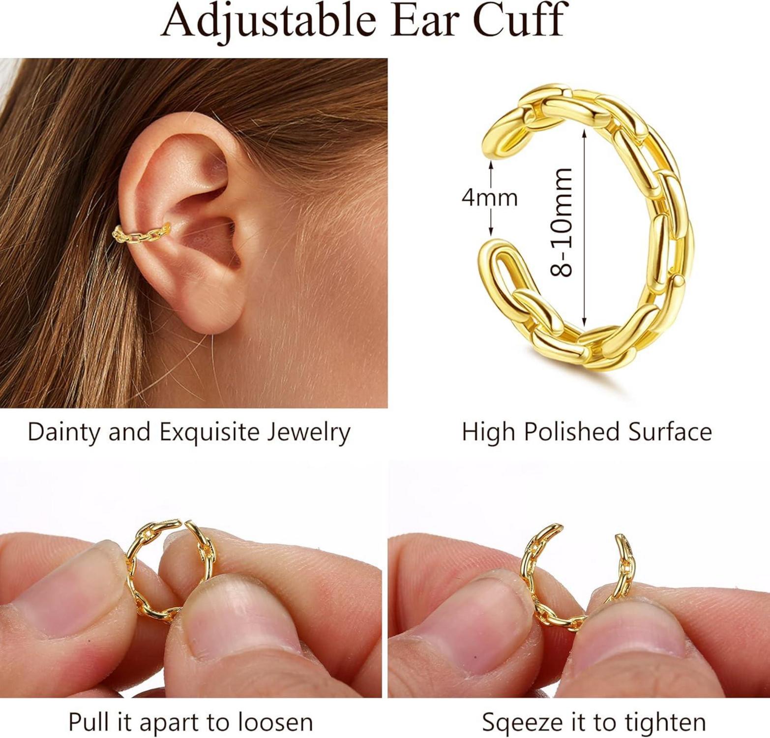 22Pcs Ear Cuff Set Damen Einstellbar Ohrclips Ohrlöcher
