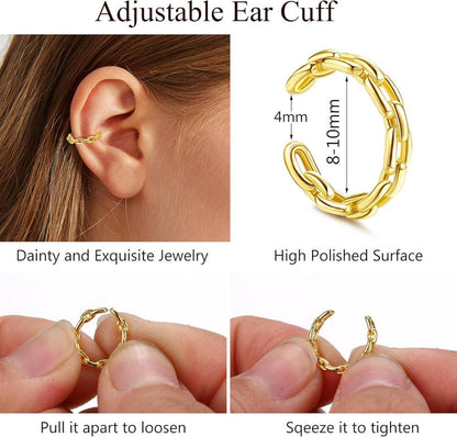 22Pcs Ear Cuff Set Damen Einstellbar Ohrclips Ohrlöcher
