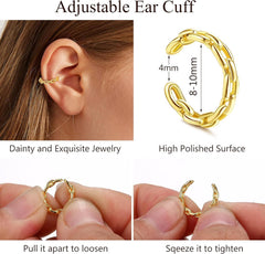22Pcs Ear Cuff Set Damen Einstellbar Ohrclips Ohrlöcher
