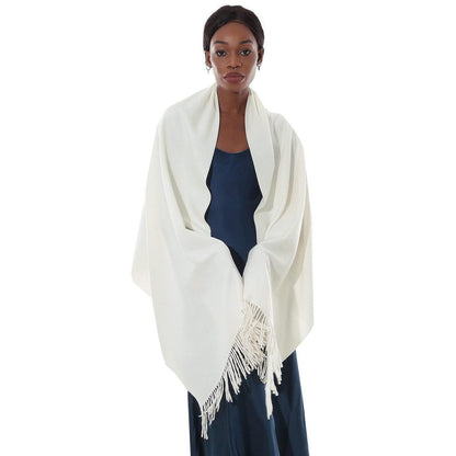 Festlicher Schal Stola Damen Winter Ivory Pashmina
