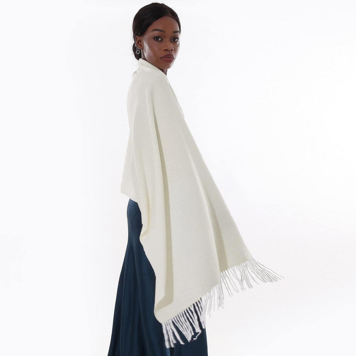 Festlicher Schal Stola Damen Winter Ivory Pashmina