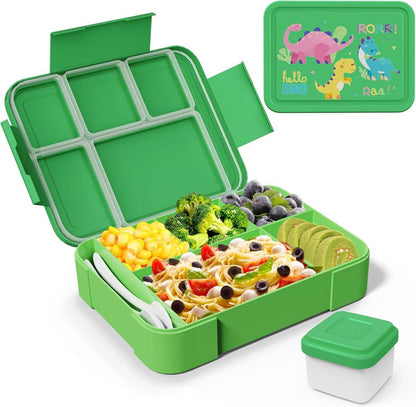 Brotdose mit Fächern 1330ml Lunchbox für Kinder Grün