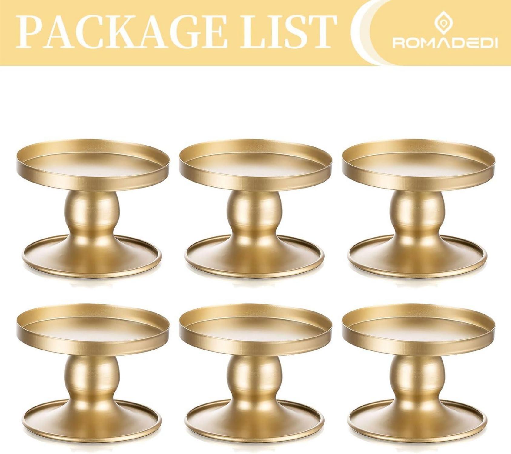 Kerzenständer Gold Metall für Stabkerzen - 6er Set Vintage Deko