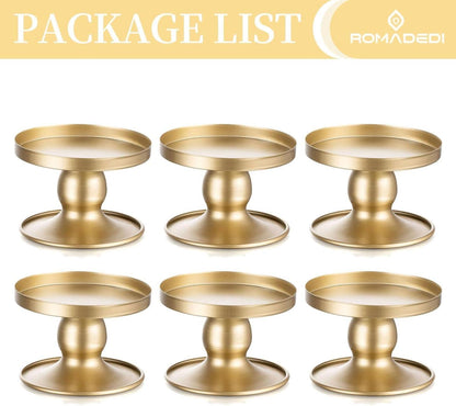 Kerzenständer Gold Metall für Stabkerzen - 6er Set Vintage Deko