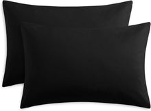 Kissenbezug 50x70 Schwarz Mikrofaser Hotelverschluss Doppelpack