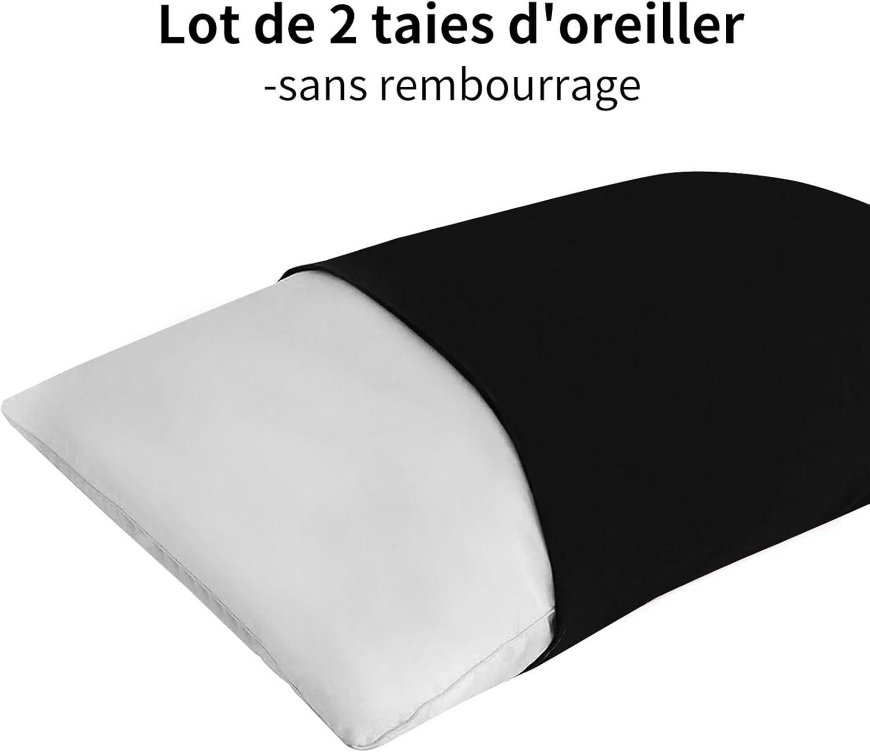 Kissenbezug Schwarz Mikrofaser 50x70 2er Set Hotelverschluss