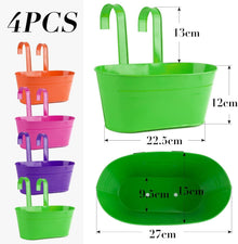 4er Set Vintage Hängetöpfe für Balkon und Garten 27×15cm