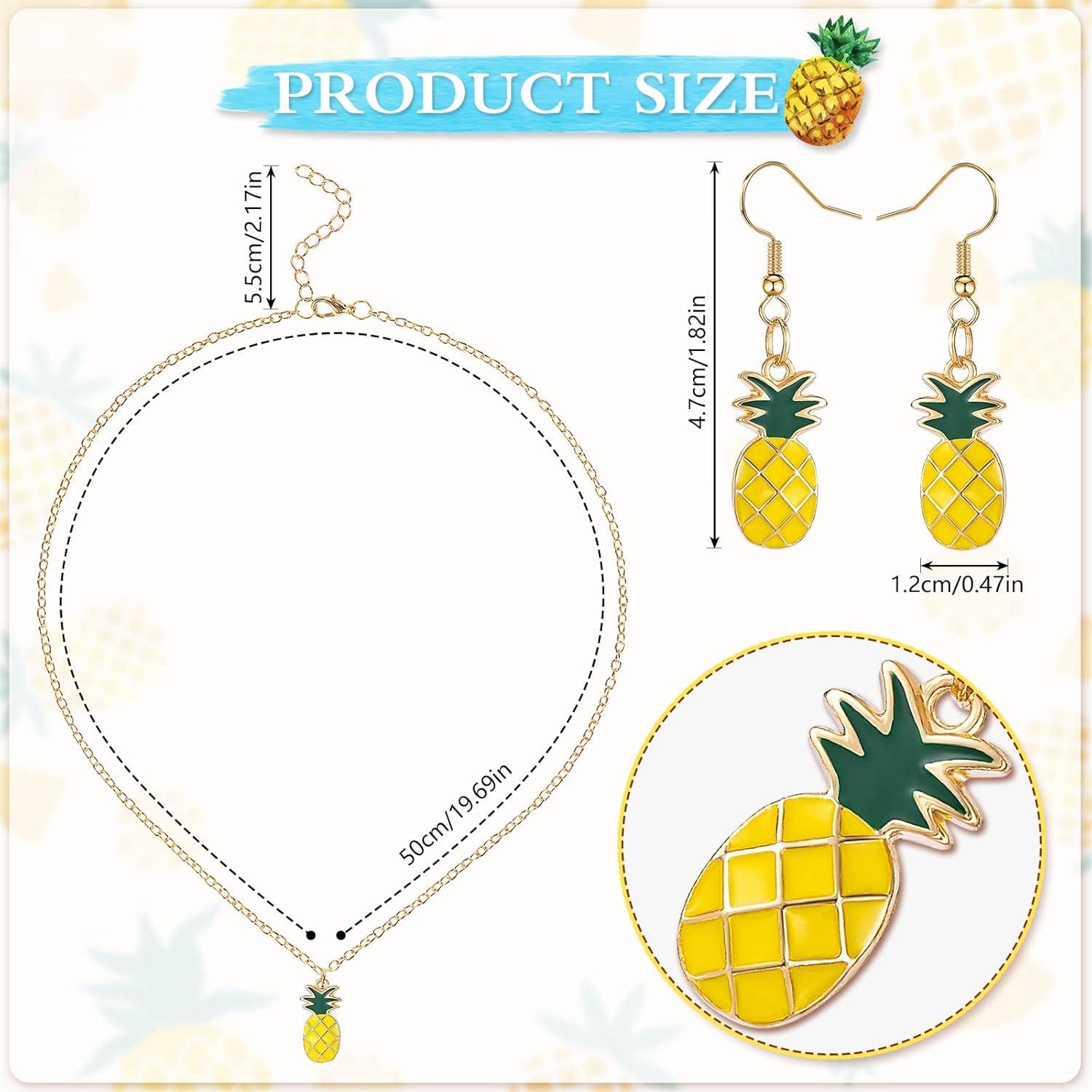 HOWAF Ananas Kostüm Set Damen Hawaii Karneval Fasching