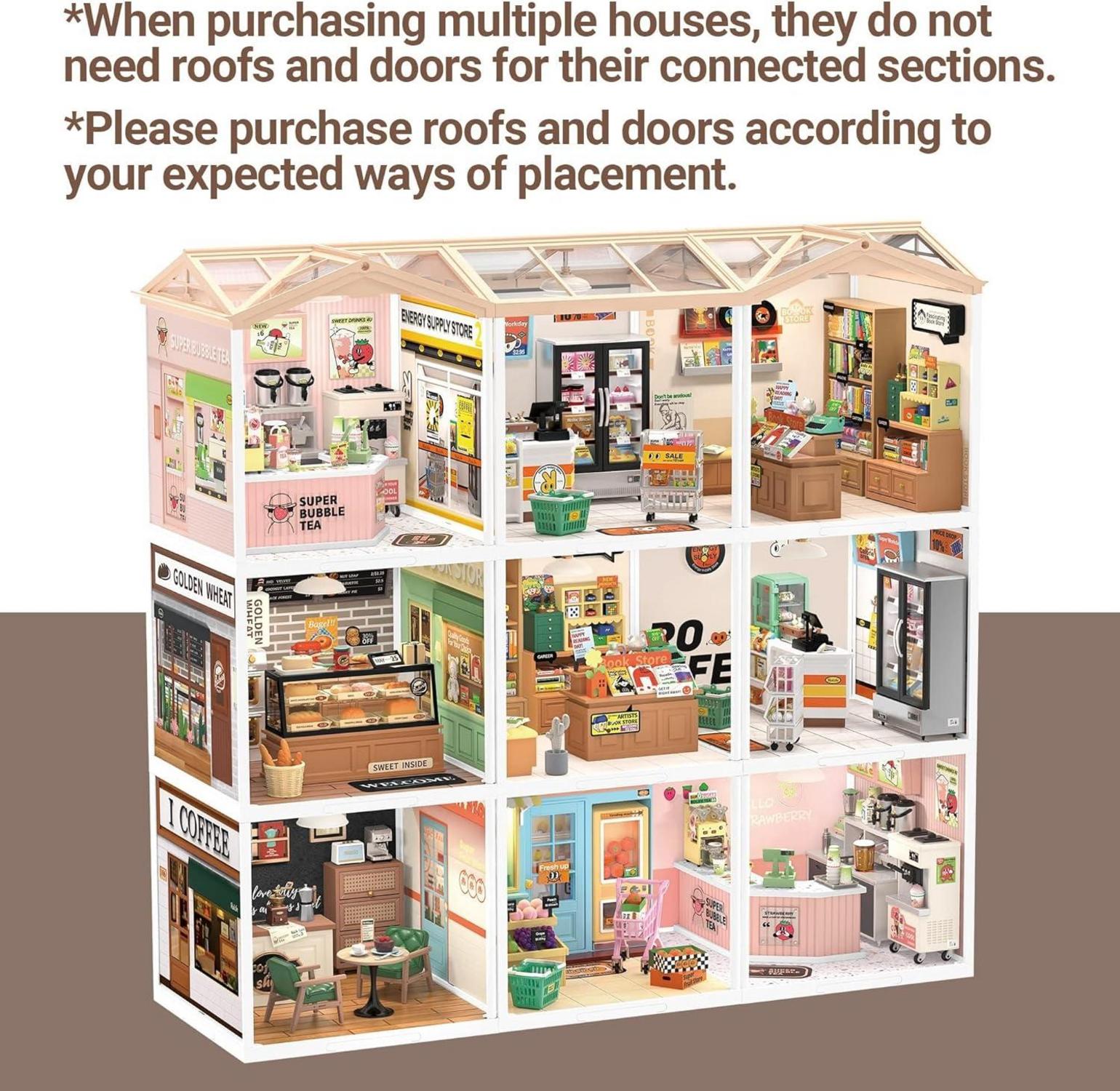 Rolife Miniaturhaus Bausatz Super World Puppenhaus mit Möbeln und Zubehör