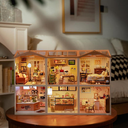 Rolife Miniaturhaus Bausätze Super World Weihnachtspuppenhaus Möbel Zubehör