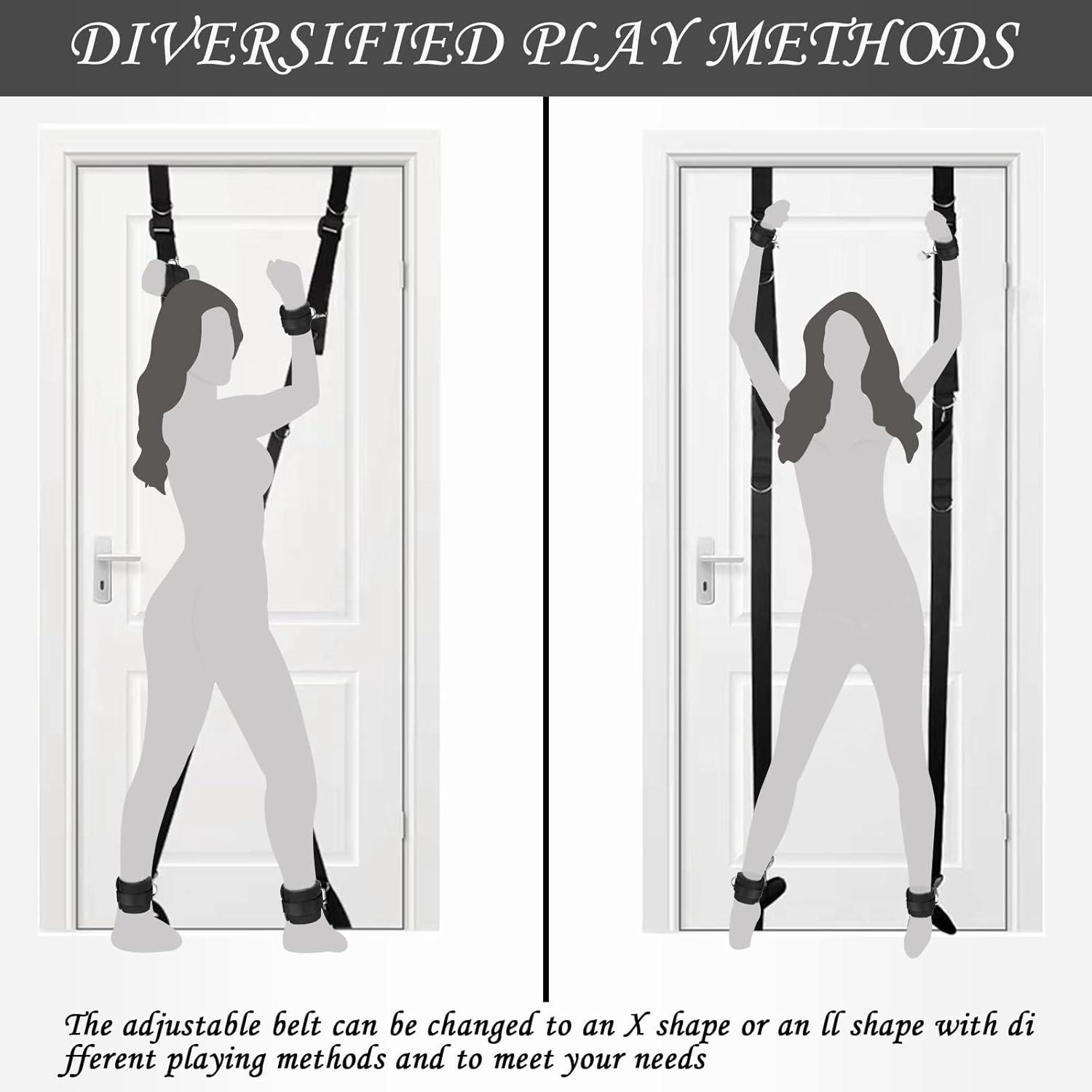 Bondageset mit Handschellen, Augenbinde, Peitsche & Fußfesseln