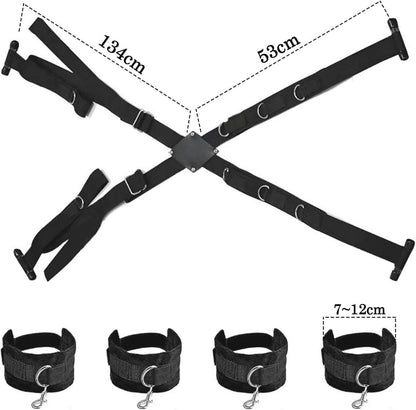 BDSM Fessel Set mit Handschellen Augenbinde Peitsche Türfessel