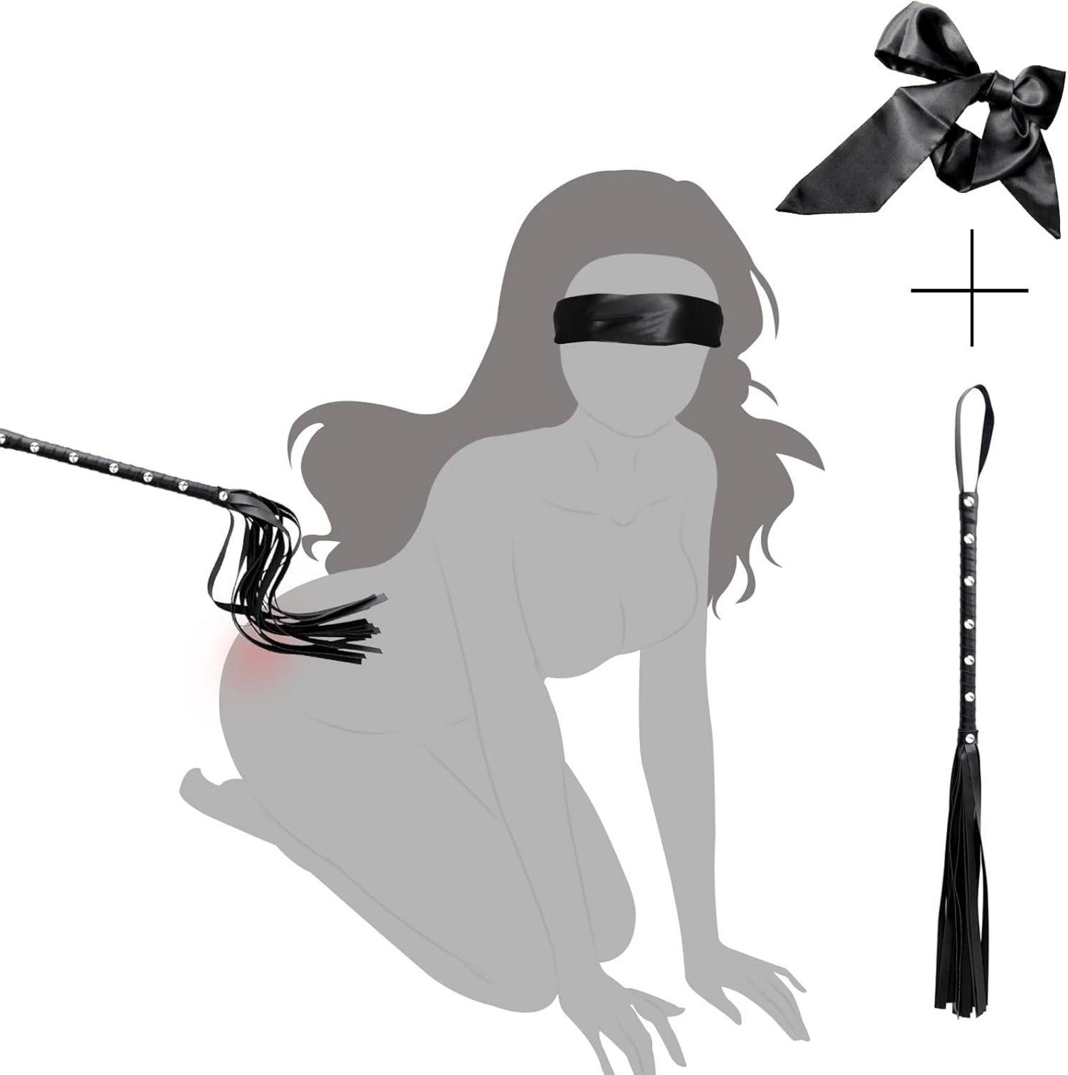Bondageset Fessel Handschellen Augenbinde Peitsche Türfessel
