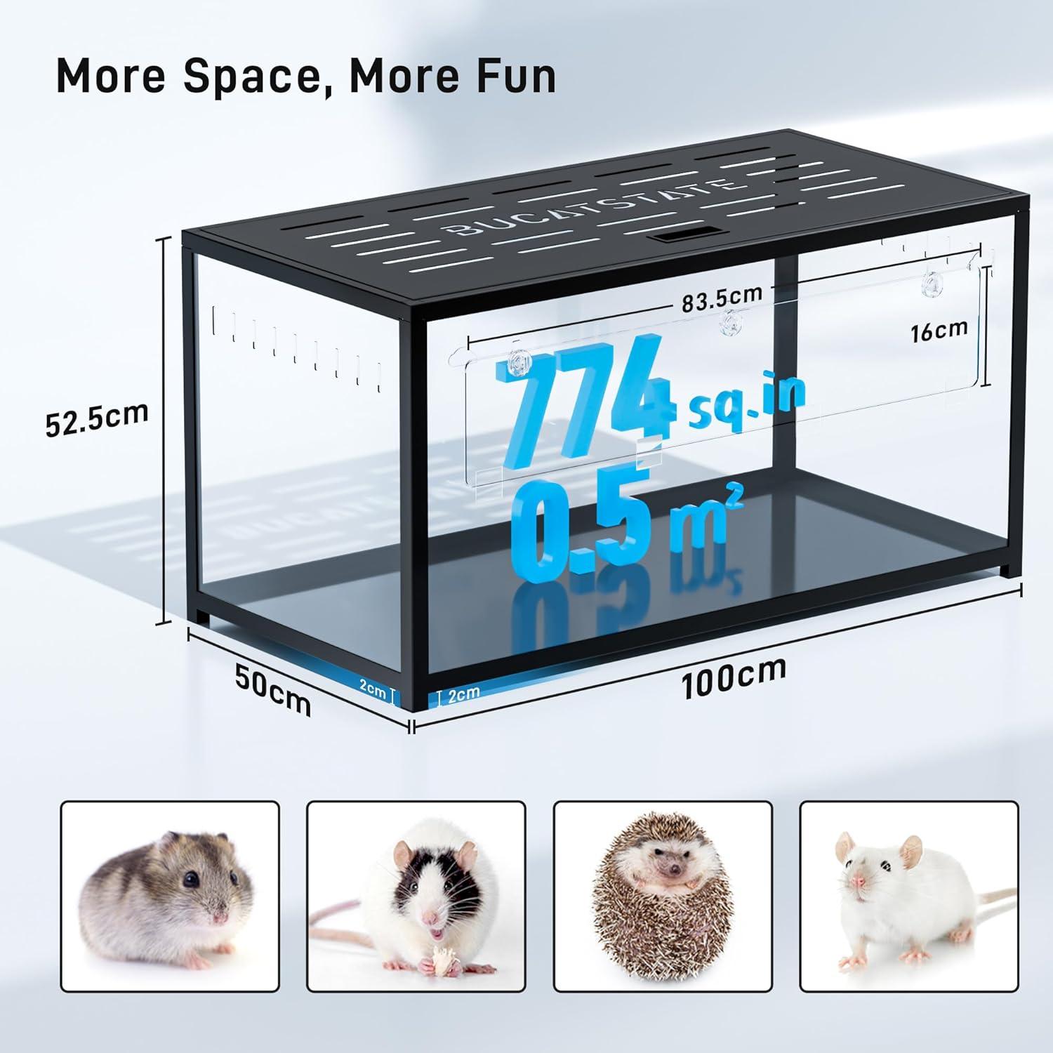 Hamsterkäfig Metall 2,0 Groß stapelbar mit tiefem Graben