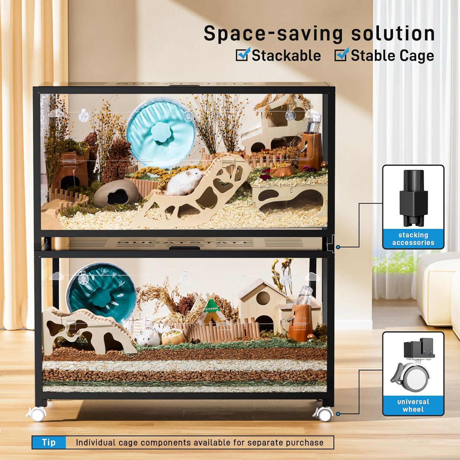 Hamsterkäfig Metall 2.0 Groß stapelbar tiefem Graben 100x50x52,5cm