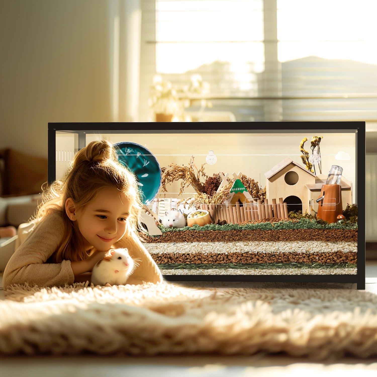 Metall Hamsterkäfig 2,0 - Großer Kleintierkäfig 100x50x52,5cm Schwarz