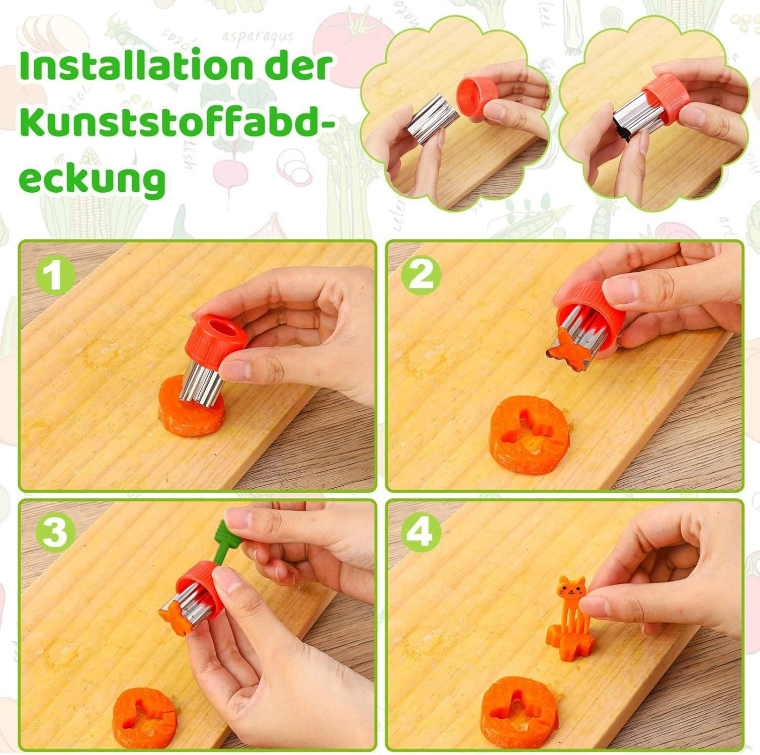 Kinder Sandwich Ausstechformen Set Edelstahl Obst Gemüse Brot 36 Stk