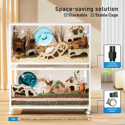 Großer Metall Hamsterkäfig mit tiefem Graben für Zwerghamster