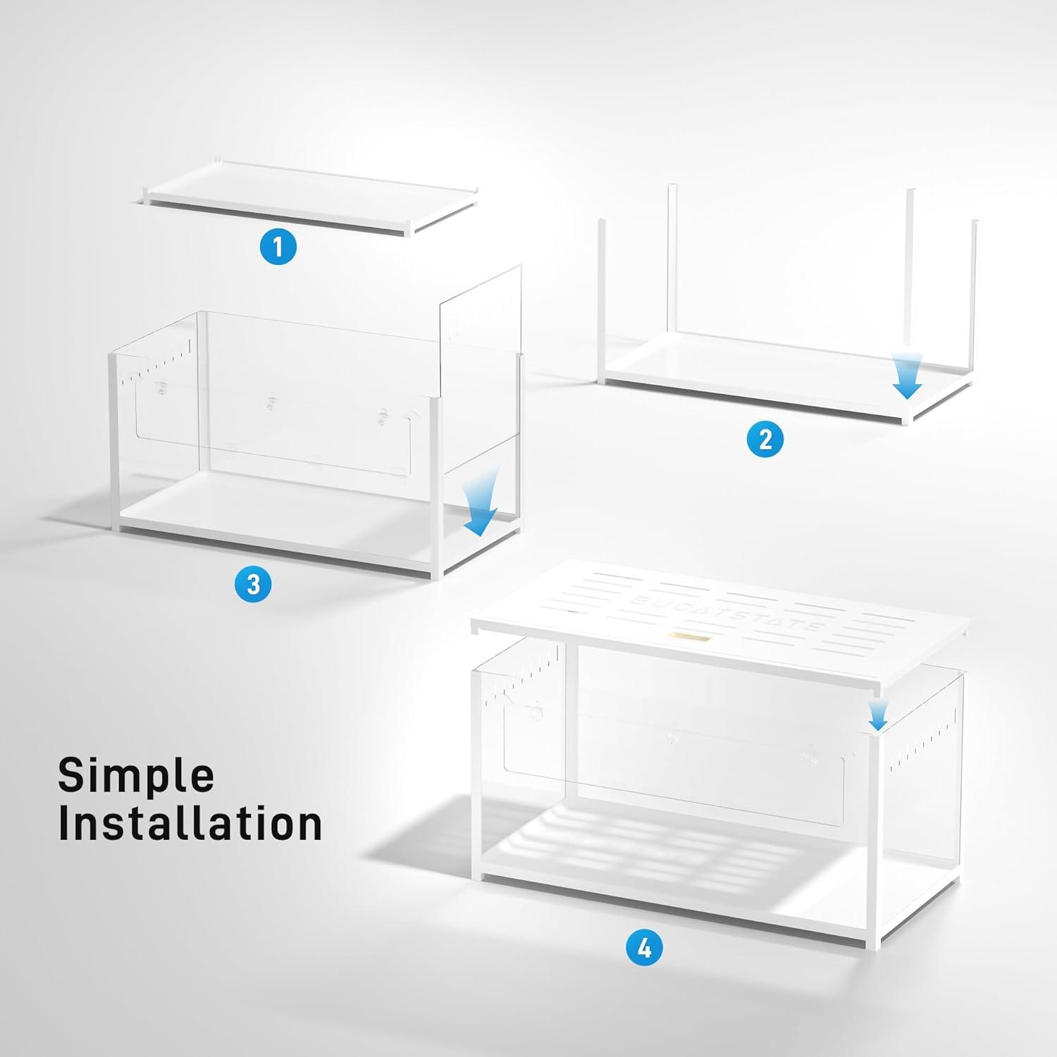 Metall Hamsterkäfig 100x50x52,5 cm Weiß stapelbar & grabenreich