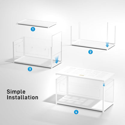 Metall Hamsterkäfig 100x50x52,5 cm Weiß stapelbar & grabenreich