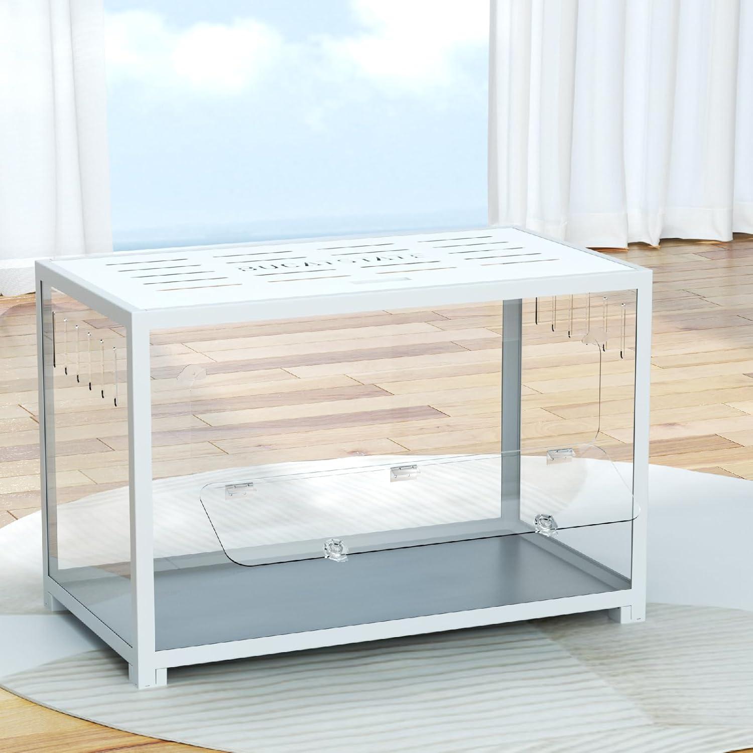 Großer Metall-Hamsterkäfig 2,0 mit tiefer Höhle Weiß 80x44x50cm