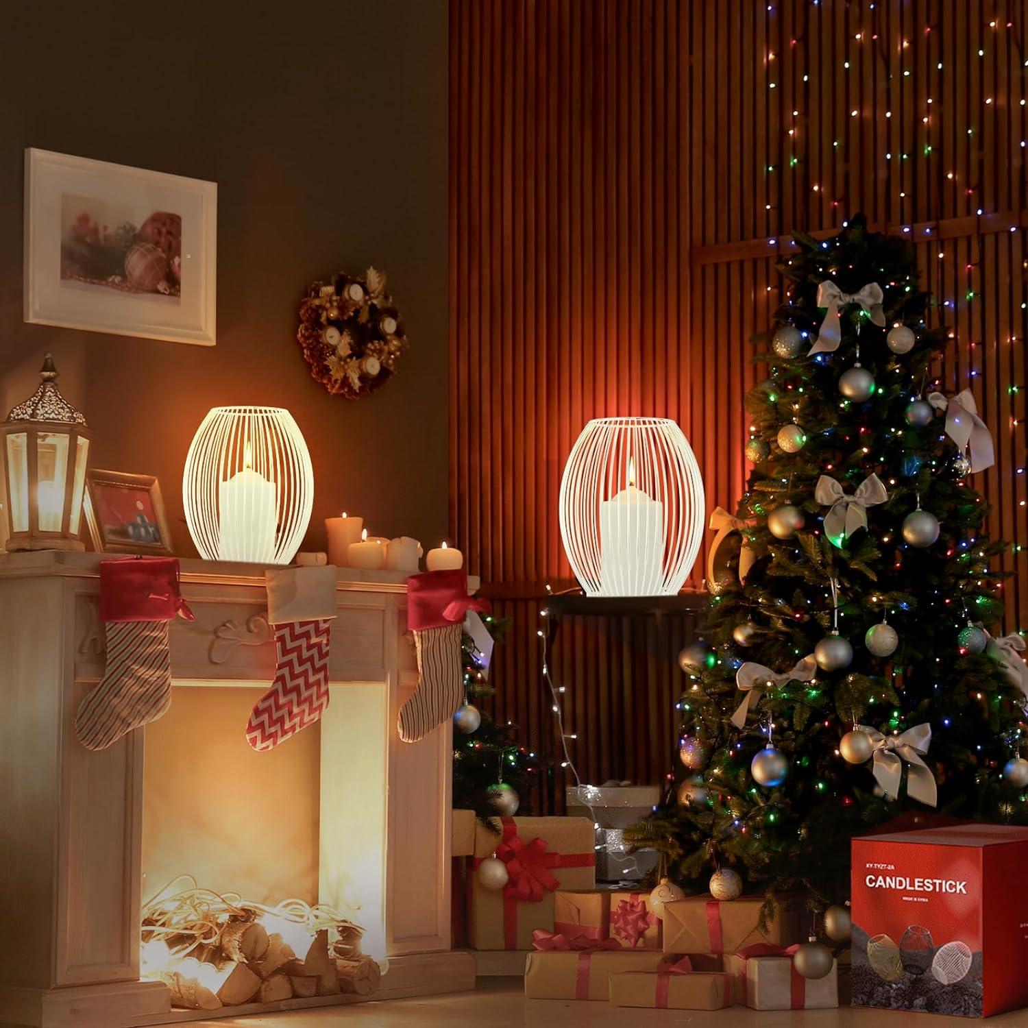 Deko Kerzenständer Set für Stumpenkerzen & Tischdeko