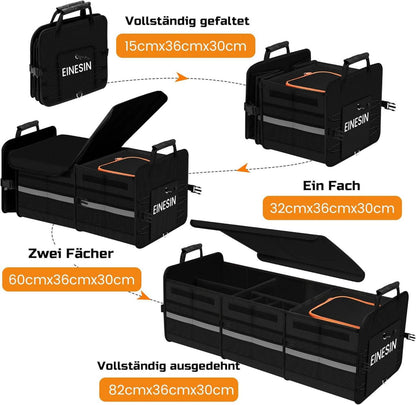 Kofferraum Organizer 88L mit Kühltasche und 7 Fächern