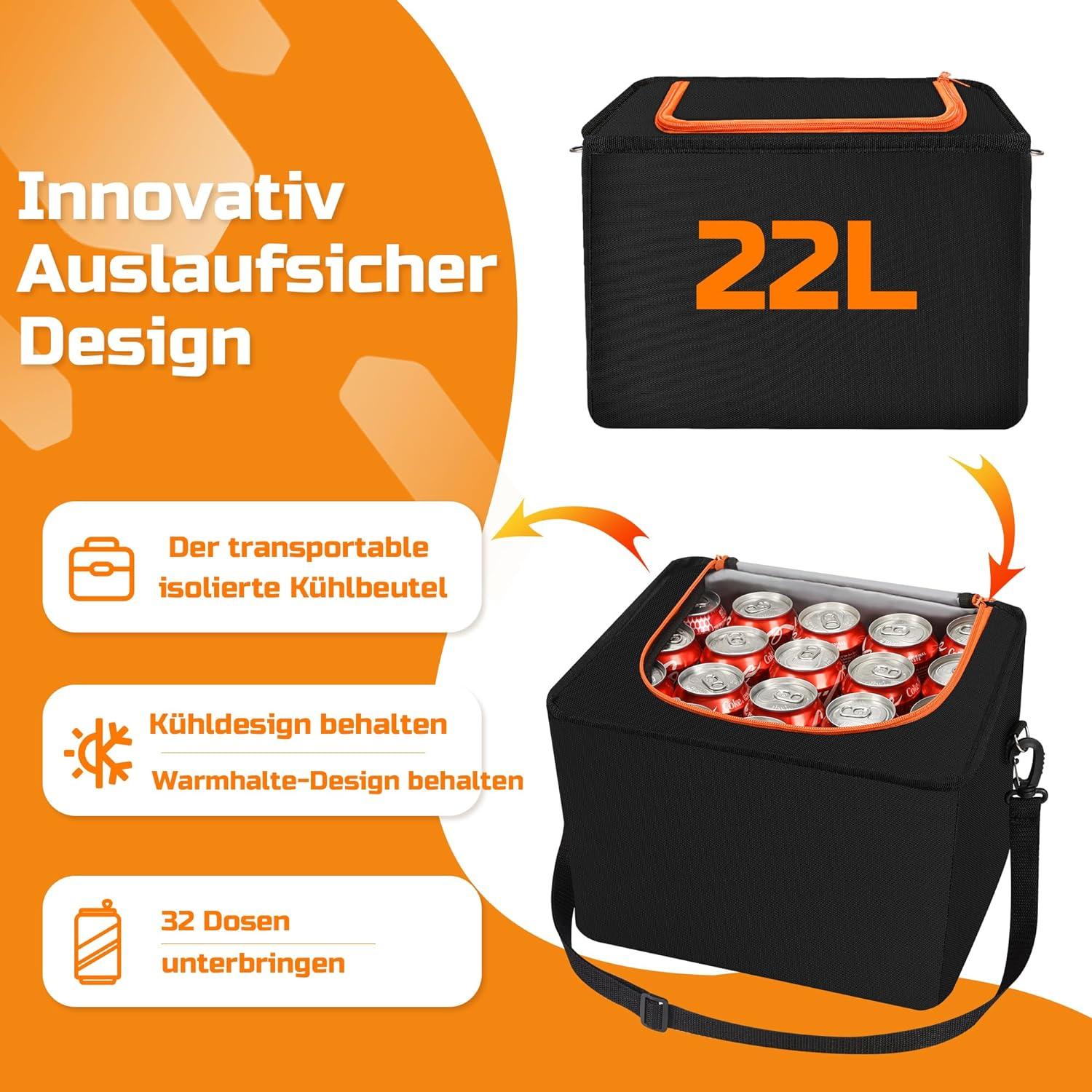 88L Kofferraum Organizer & 22L Kühltasche, 7 Fächer, Zusammenklappbar