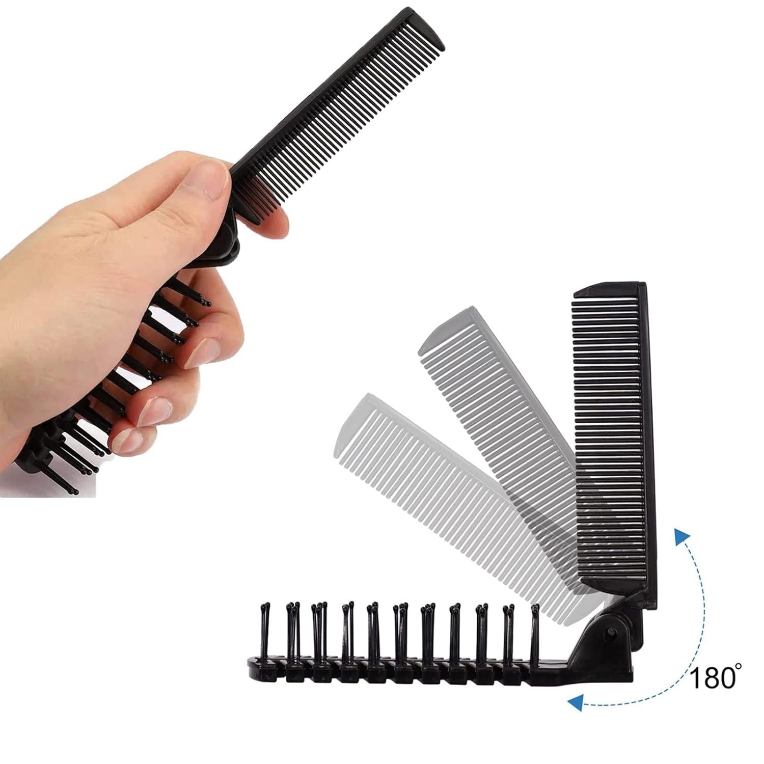 Faltbarer Klappkamm Bartkamm Nylonkamm Haarbürste 2-in-1-Design