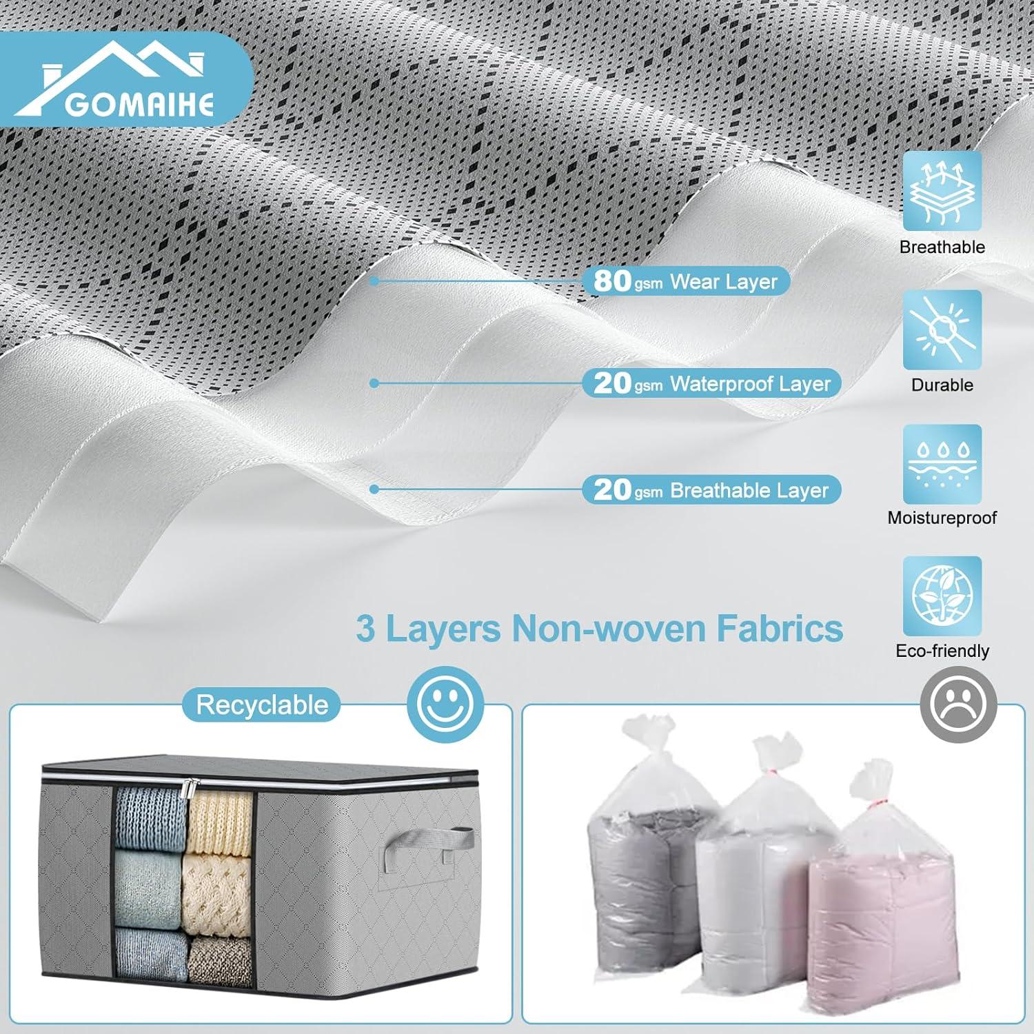 Aufbewahrungsboxen 90L 6er Set Groß, verstärkte Griffe, transparentes Fenster