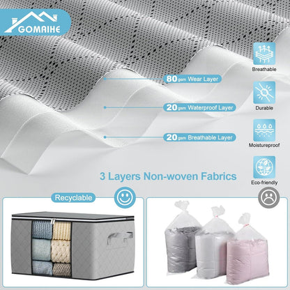 Aufbewahrungsboxen 90L 6er Set Groß, verstärkte Griffe, transparentes Fenster