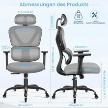 Ergonomischer Bürostuhl mit Verstellbarer Kopfstütze und