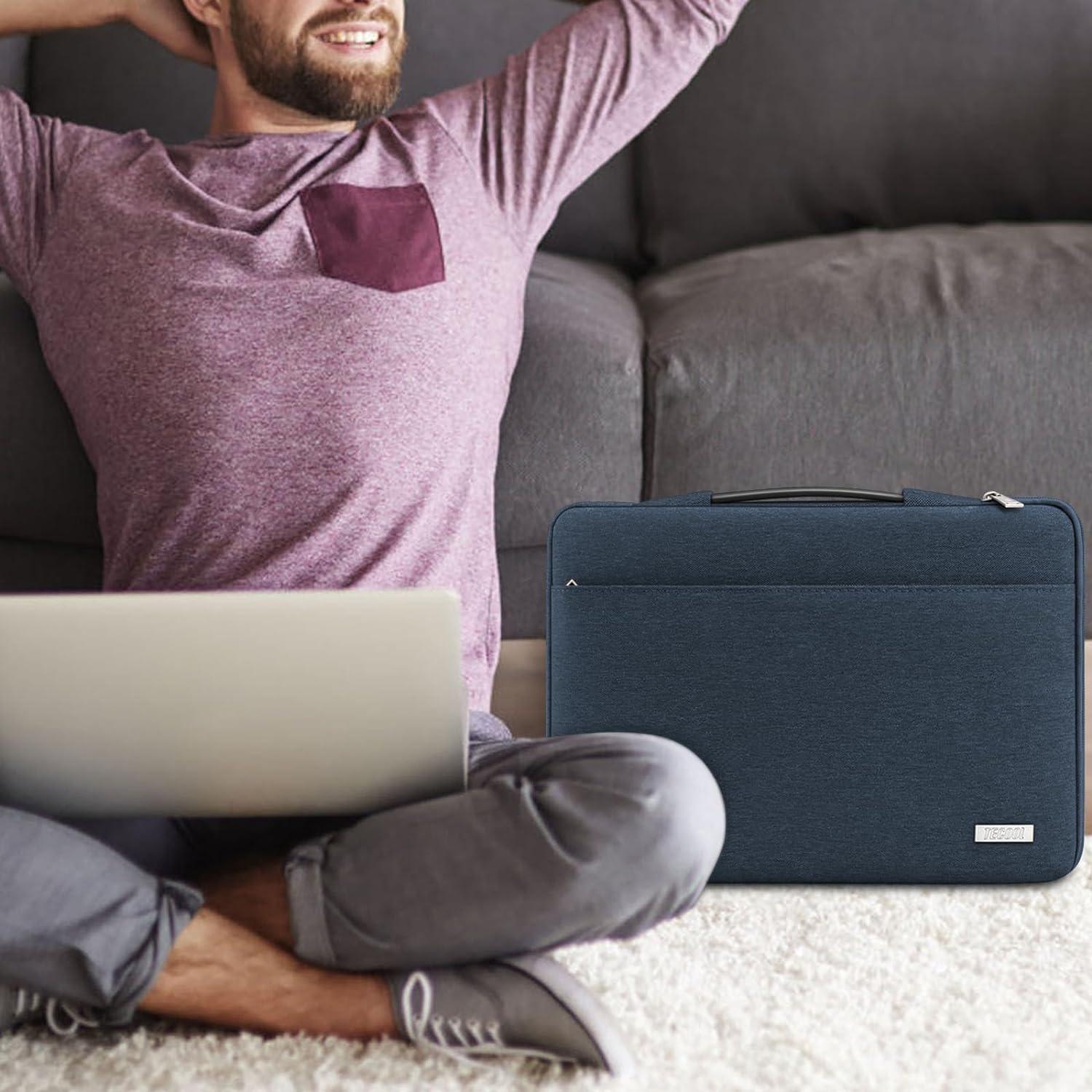 TECOOL Laptoptasche 15,6 Zoll Hülle Denim Blau Lenovo HP Acer Asus Dell Samsung