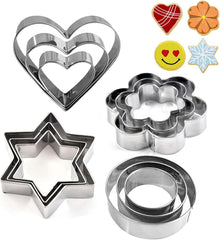 Ausstechformen Set Edelstahl Rund Herz Stern Blüten für Keks Fondant