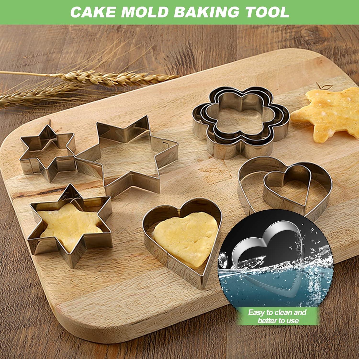 Ausstechformen Set 12-teilig Edelstahl Rund Herz Stern Blüte Keks Fondant Plätzchen