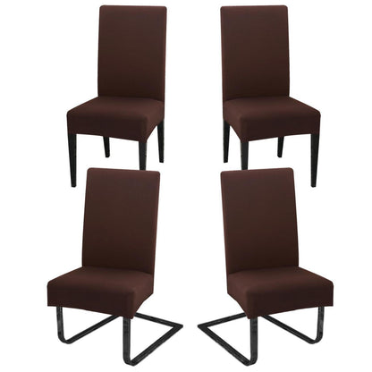 Stuhlhussen Schwingstuhl 4er Set Dunkelbraun, Abnehmbar & Waschbar