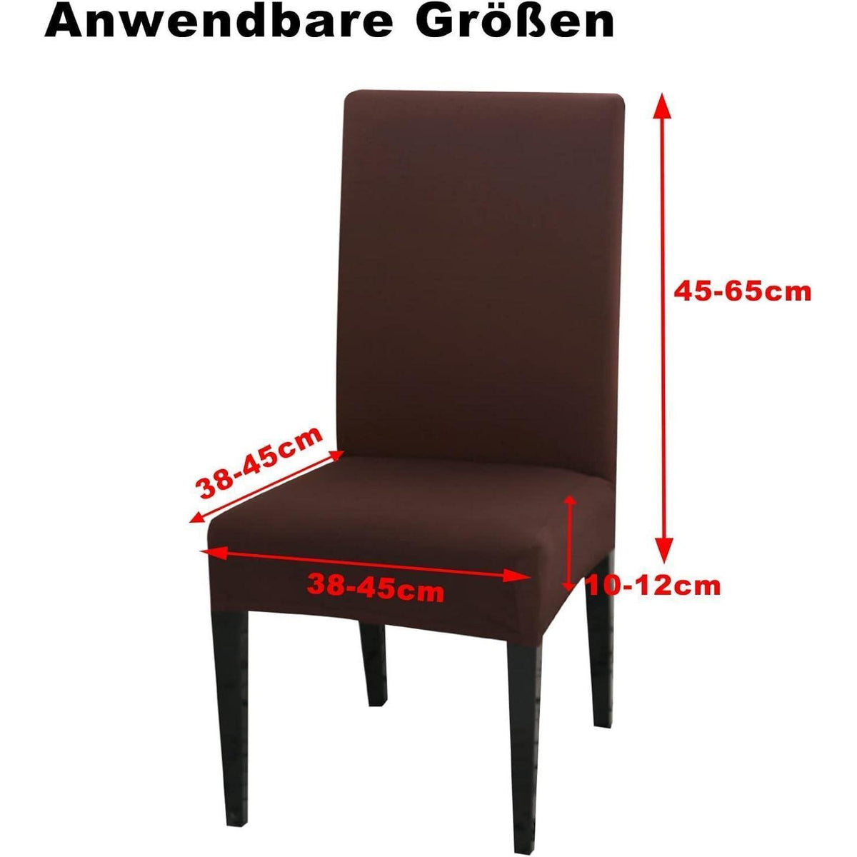 Stuhlhussen Schwingstuhl 4er Set Dunkelbraun, Abnehmbar & Waschbar