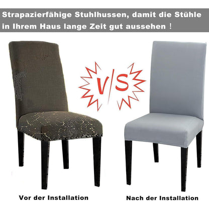 Stuhlhussen Schwingstuhl 4er Set Dunkelbraun, Abnehmbar & Waschbar