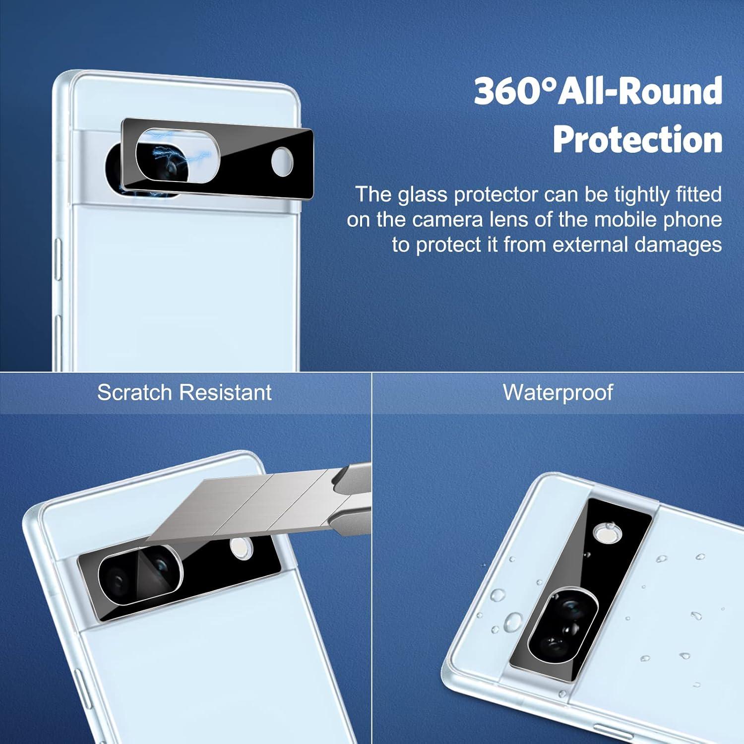 Google Pixel 7a Panzer Schutz Glas Kamerafolie 9H Härte 2+2 Stück