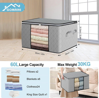Aufbewahrungsbox mit Deckel und Fenster - 60L - 6er Set Grau