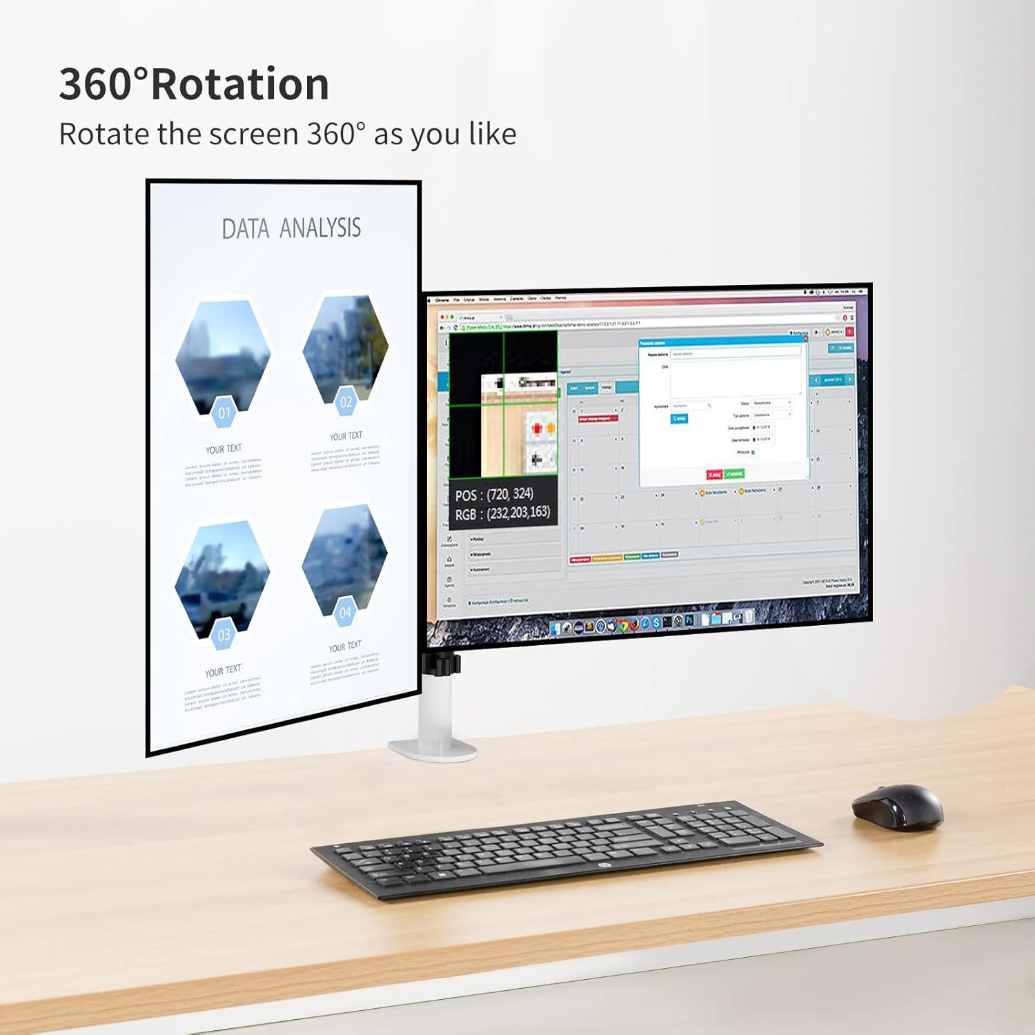 Bracwiser Monitor Halterung 2 Monitore 27 Zoll weiß VESA verstellbar 10 kg/arm
