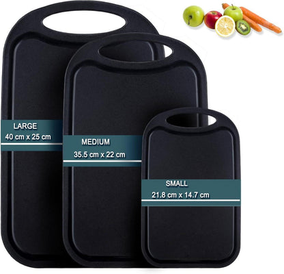 Schneidebrett Set Hunnycook Saftrillen Antibakteriell Schwarz 3-tlg