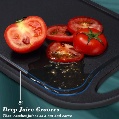 Schneidebrett Set Hunnycook Saftrillen Antibakteriell Schwarz 3-tlg